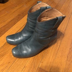 Fluevog 7.5 petrol blue Get Up Dawson City boots